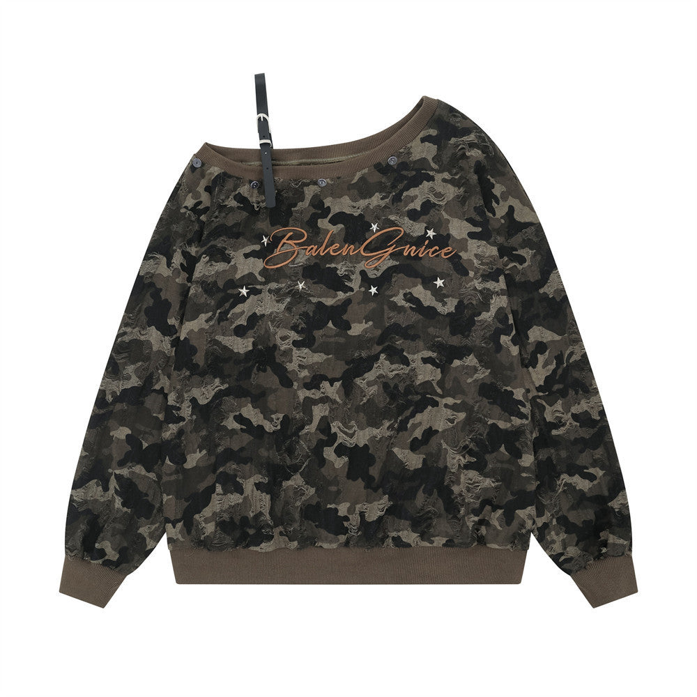 Neck Hoodie Design with Detachable Fur Collar Casual Top