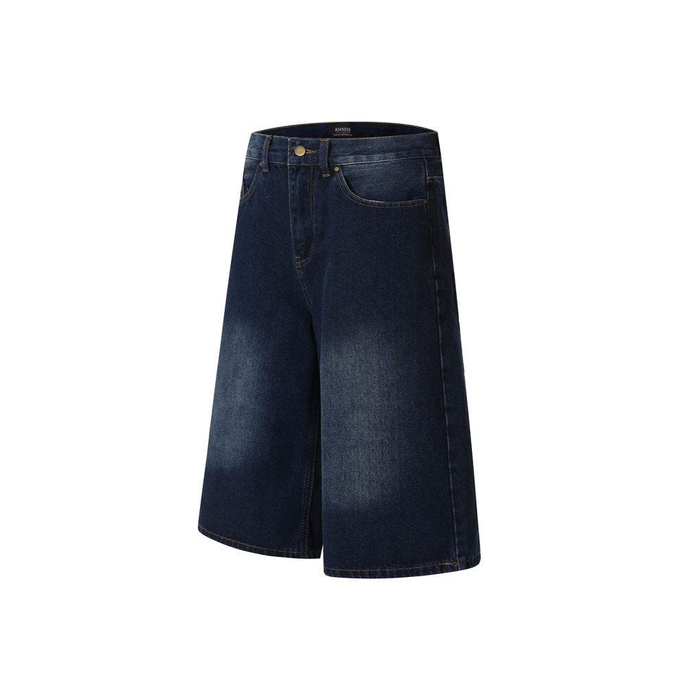 Workwear denim shorts