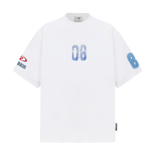 Camiseta estampada bordada Top de pareja perezosa del campus