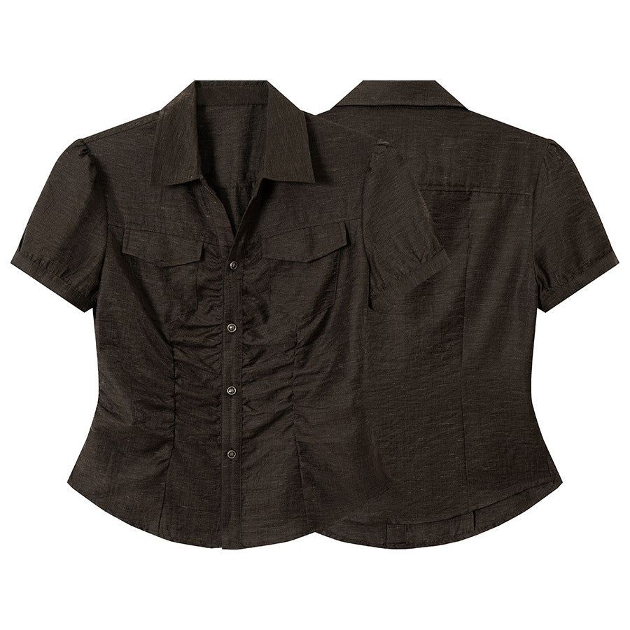 V-neck short sleeved shirt