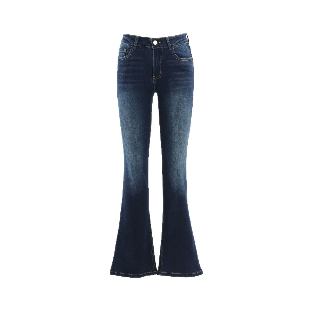 Retro Low Waist Flared Jeans Women Slim Fit Horsehoof Pants