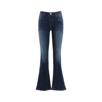 Retro Low Waist Flared Jeans Women Slim Fit Horsehoof Pants