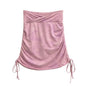 Minifalda corta ajustada de talle alto elástico plisada ajustable tie dye
