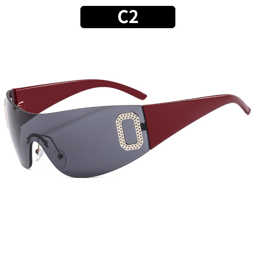 Nuevas gafas de sol Y2K Spice Girl con letras, gafas de sol integradas con visera, gafas adelgazantes avanzadas para mujer