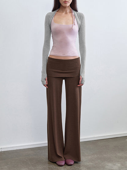 Low waist slim straight leg pants