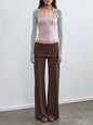 Low waist slim straight leg pants