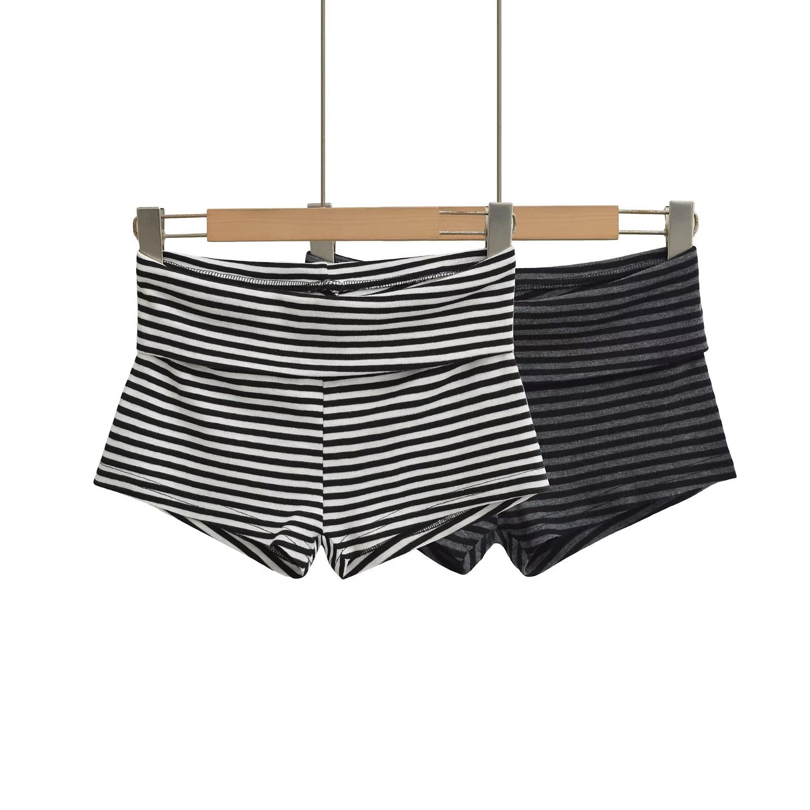 Striped slim fit shorts