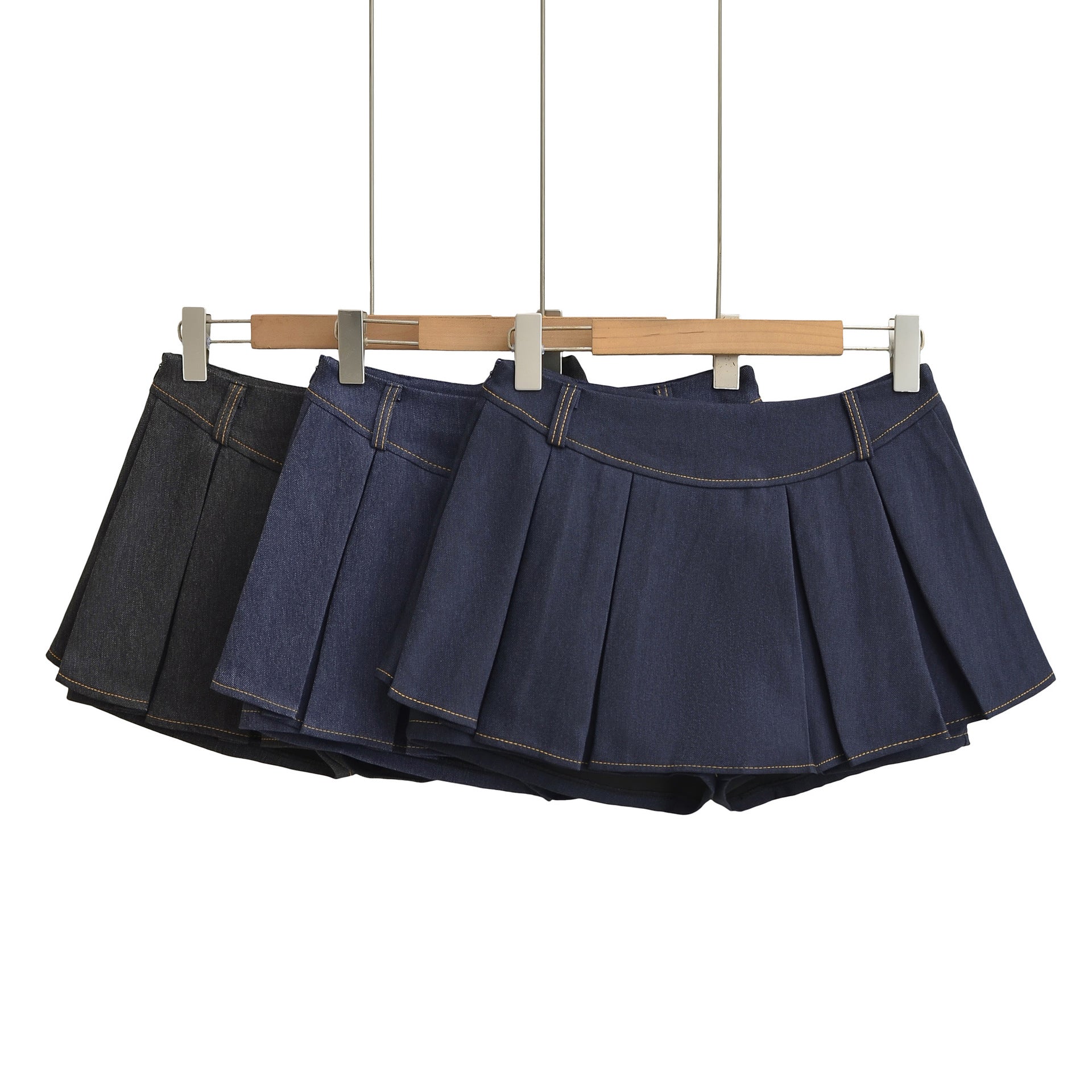 High waisted denim short skirt