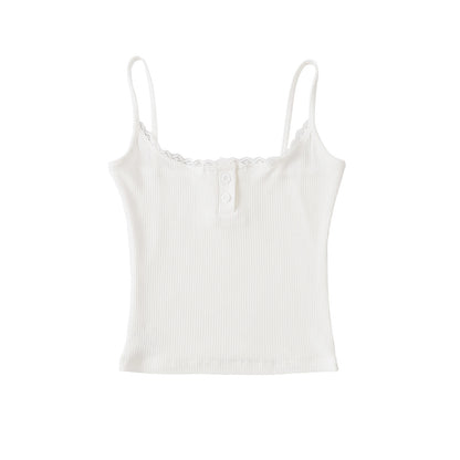 Camiseta sin mangas de encaje
