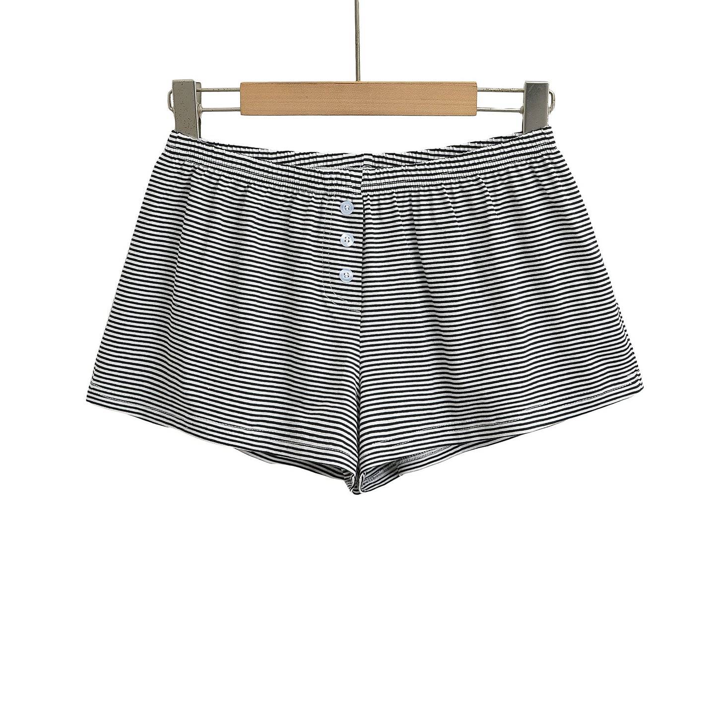 Pantalón corto de rayas con cintura elástica