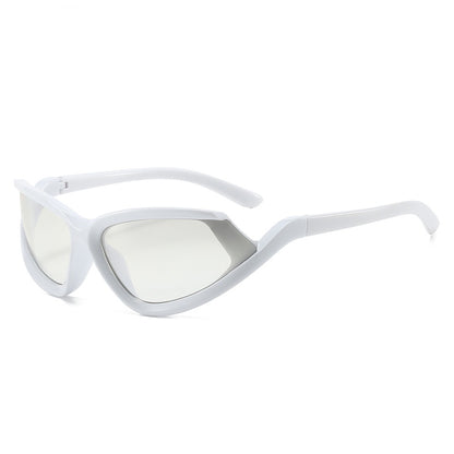 Gafas de sol ojo de gato personalidad europea y americana Y2K coloridas con revestimiento hip-hop deportes moda