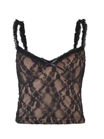 Camisola con escote corazón de encaje