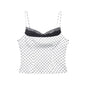 Chaleco base camisola de retazos de encaje y lunares