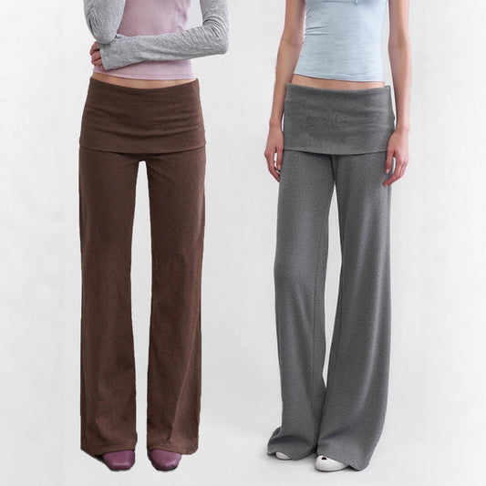 Low waist slim straight leg pants