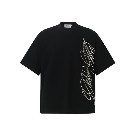 English letter printed short sleeved shirt
