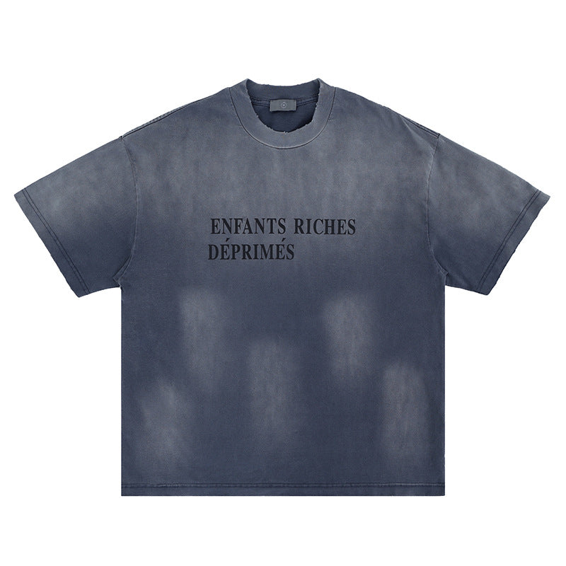 Fashion Streetwear Washed Faded Oversized Short Sleeve T-Shirt