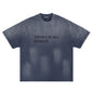 Camiseta de manga corta oversized desgastada de streetwear a la moda