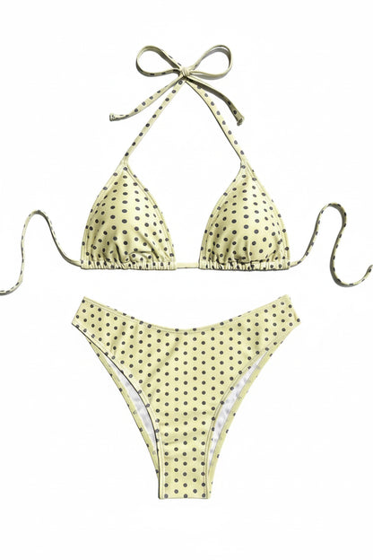 Traje de baño de bikini con estampado de lunares