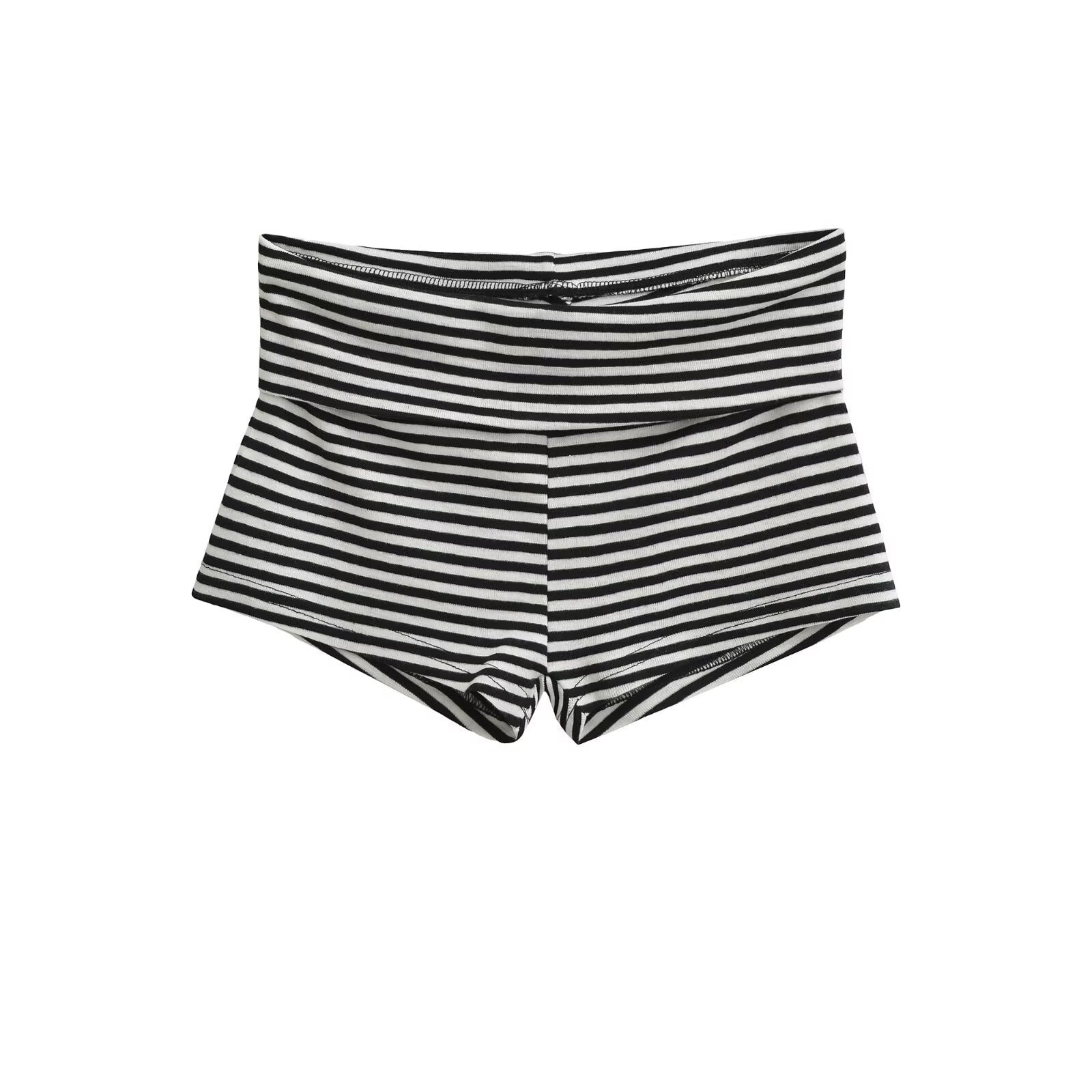 Striped slim fit shorts