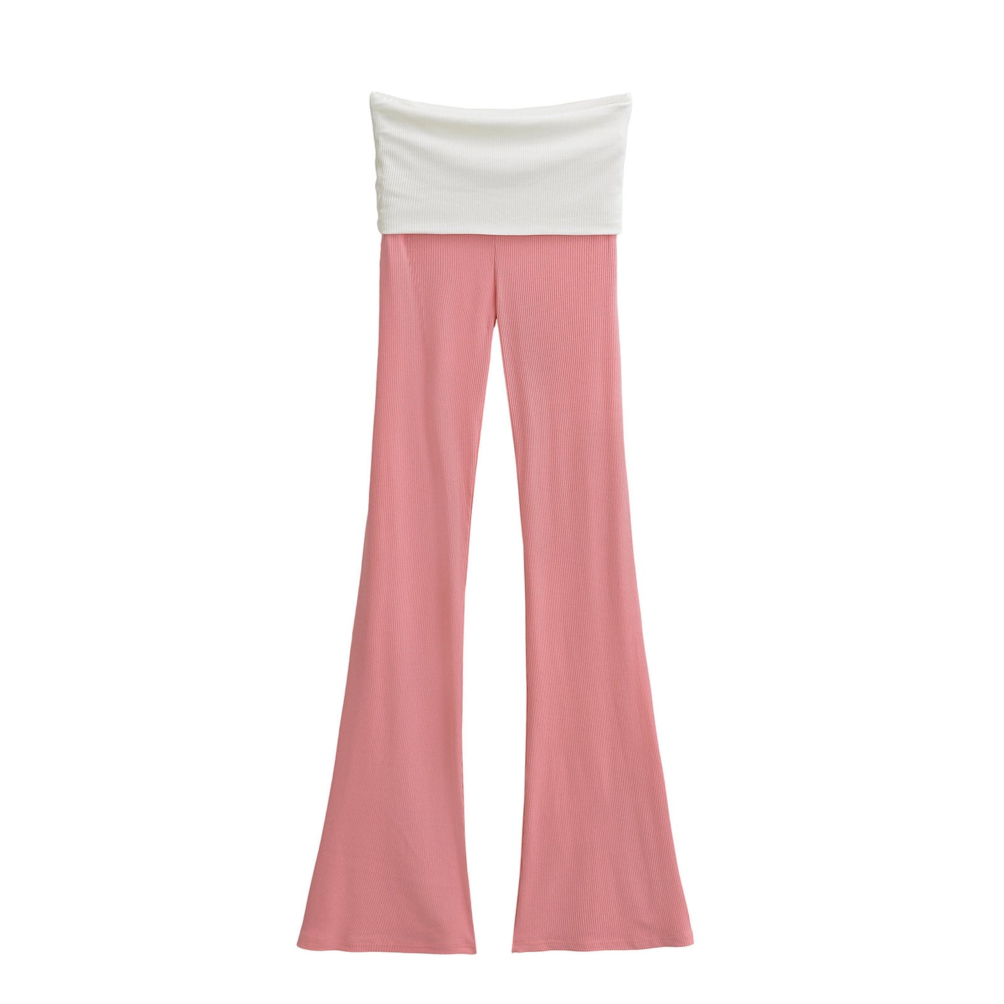 Pantalones acampanados de tiro bajo con bloques de color