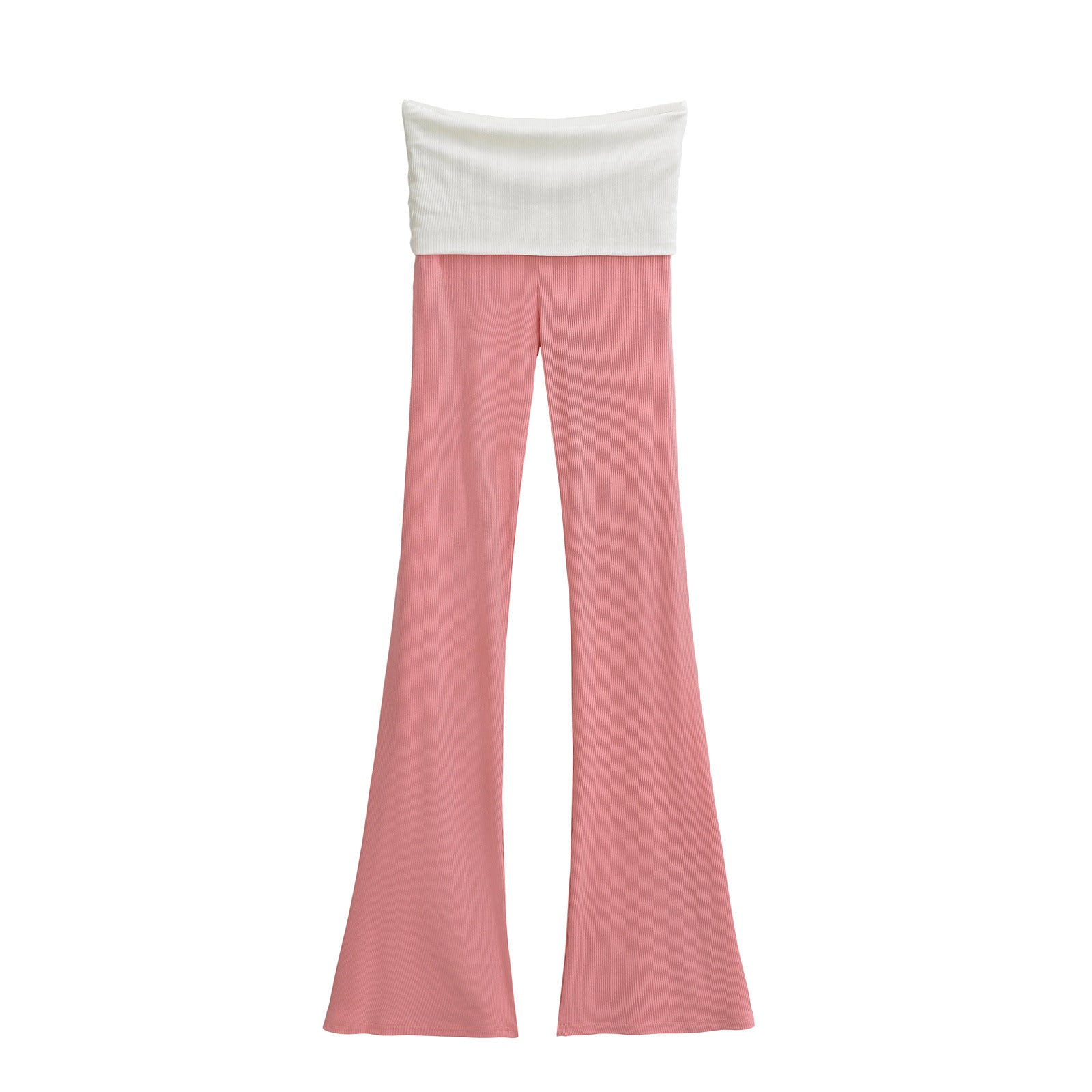 Color blocked waist low waist slightly flared pants for women