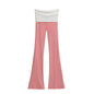 Pantalones acampanados de tiro bajo con bloques de color