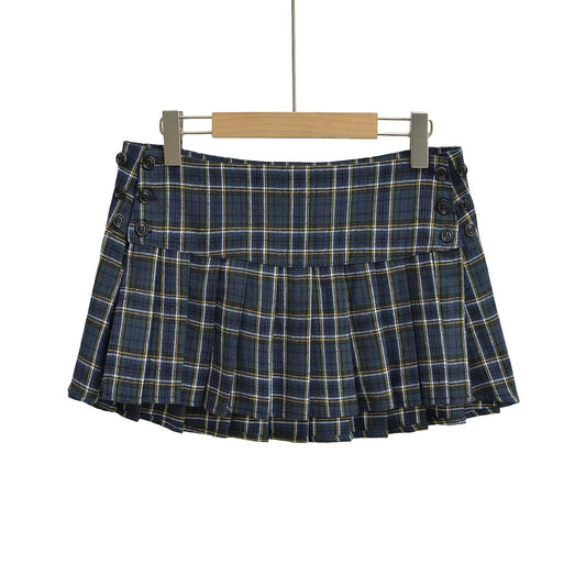 Low waist plaid skirt