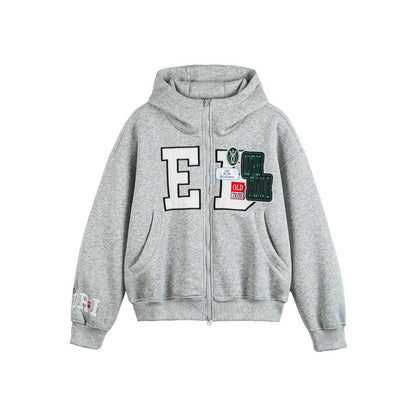 Sudadera con capucha y cremallera oversized