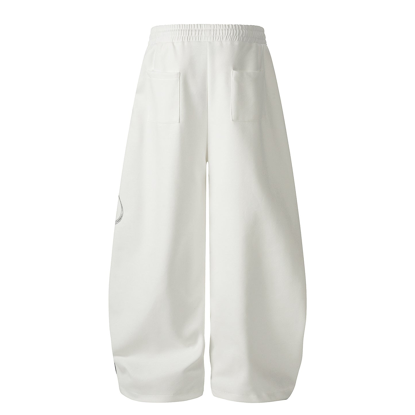 Contrast striped letter embroidery curved knife sweatpants
