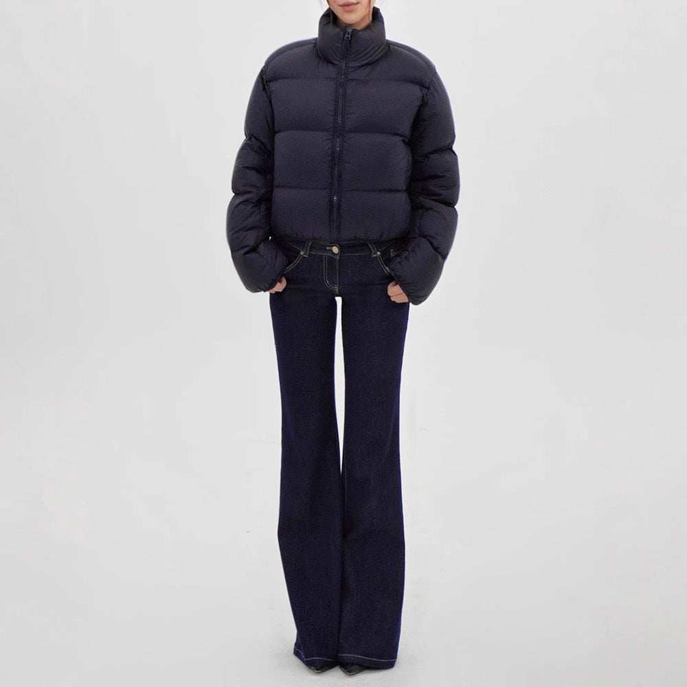 Low-Waist Original Color Straight Leg Flared Denim Jeans with Stretch,  Waist-Defining Long Pants