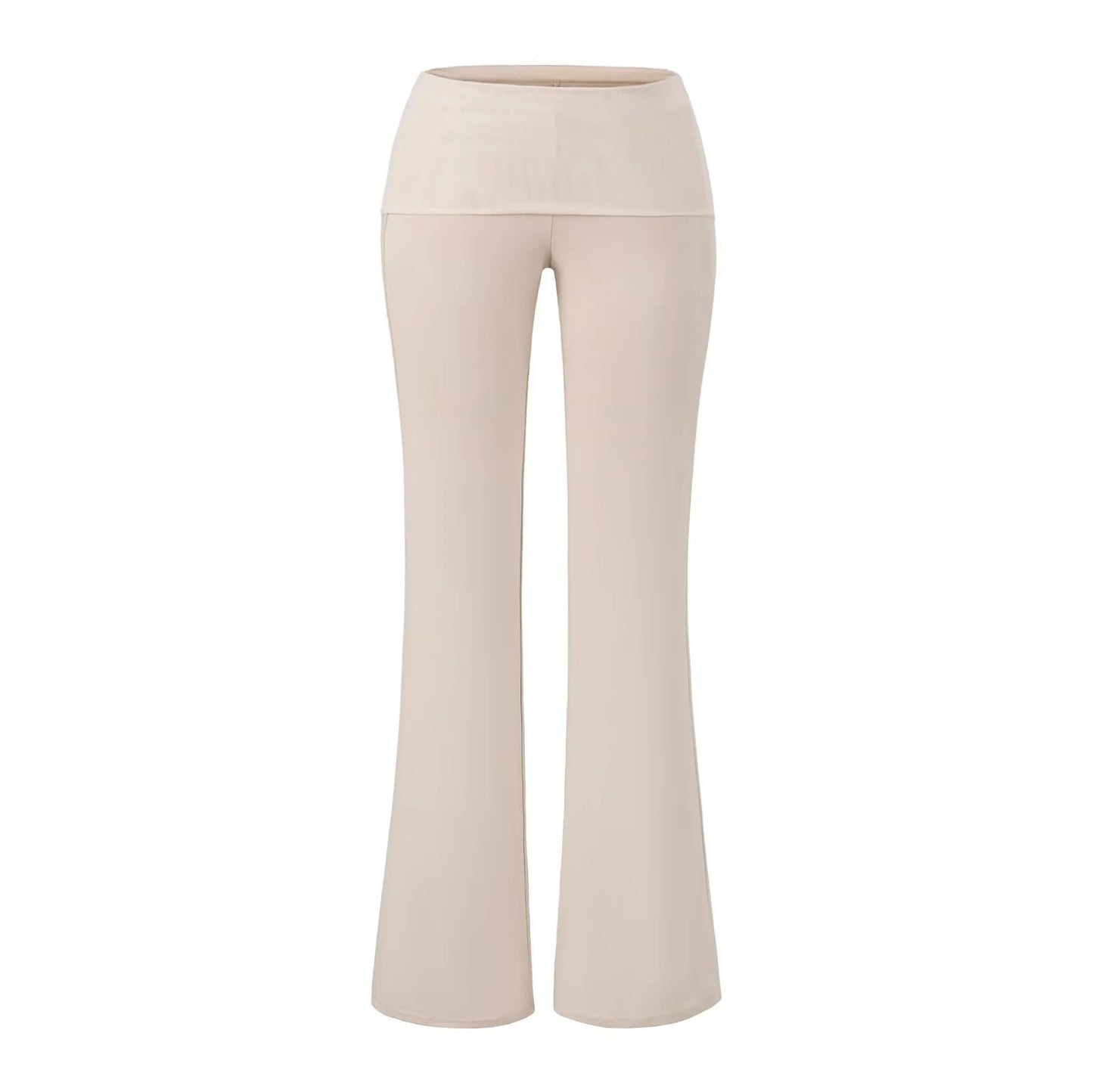 Pantalones de tiro bajo ligeramente acampanados