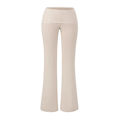 Pantalones de tiro bajo ligeramente acampanados