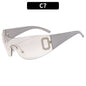 Nuevas gafas de sol Y2K Spice Girl con letras, gafas de sol integradas con visera, gafas adelgazantes avanzadas para mujer