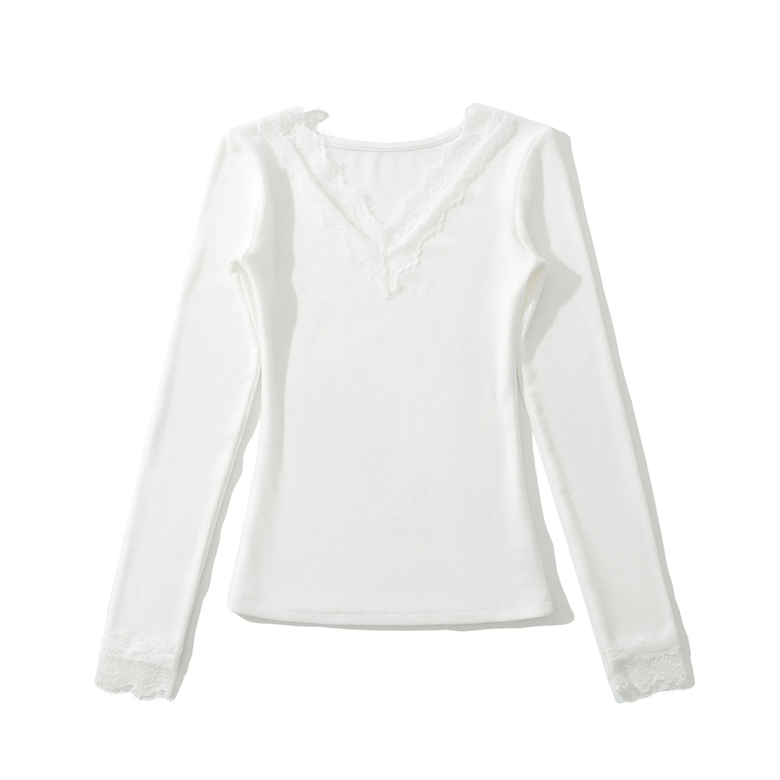Lace lace slim fit T-shirt
