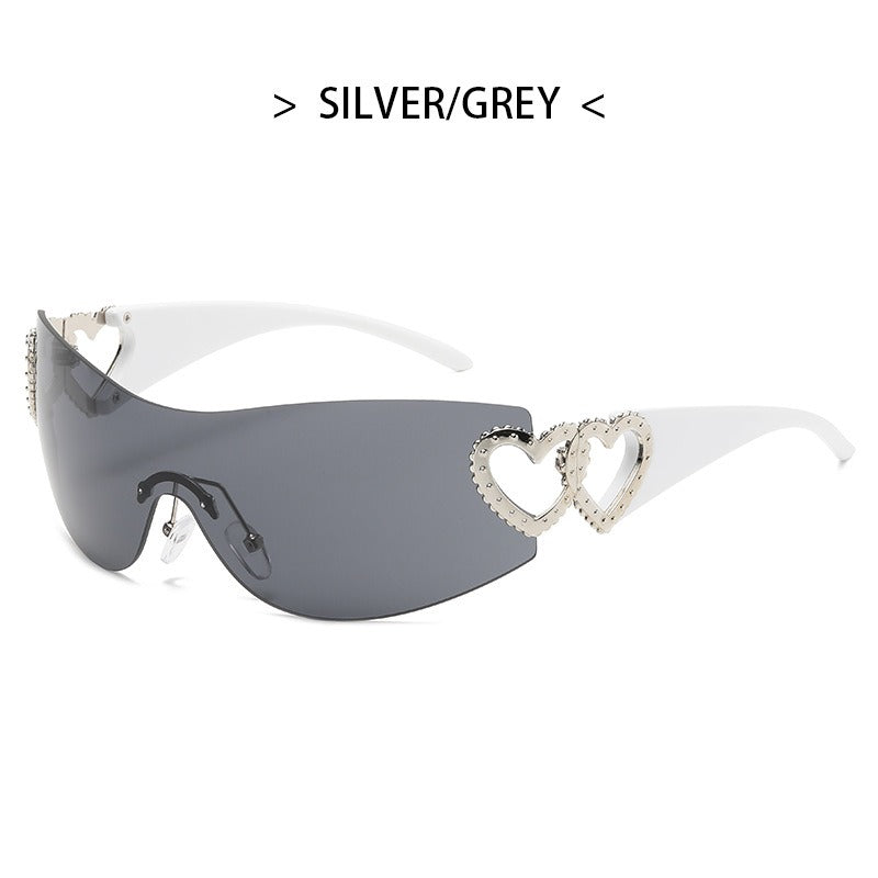 Gafas de Sol de Moda de Una Pieza Y2K Estilo Chica Atrevida Milenio Gafas de Sol sin Montura Gafas Vintage Modernas