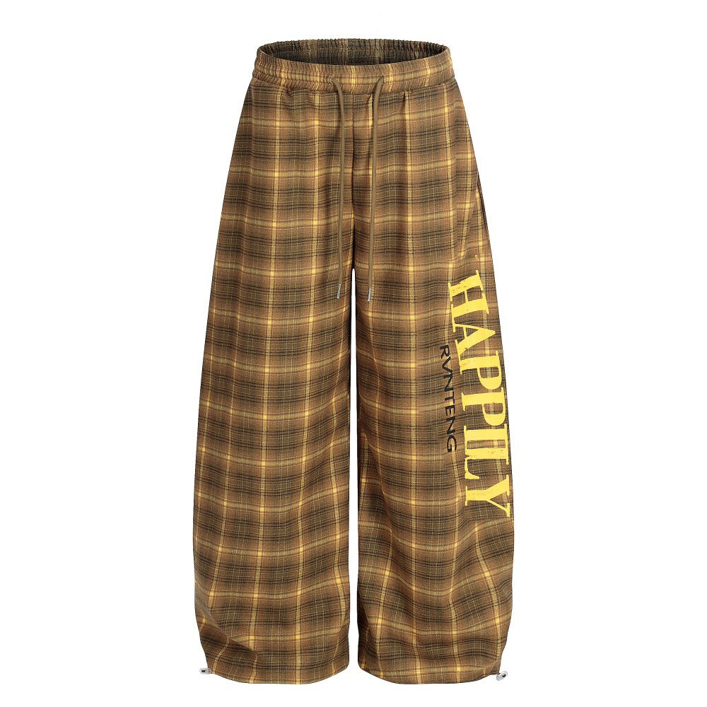Pantalones anchos de cuadros