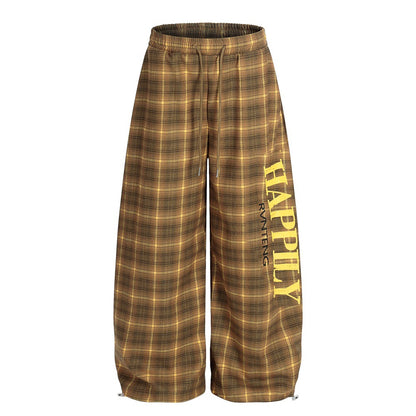 Pantalones anchos de cuadros