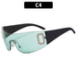 Nuevas gafas de sol Y2K Spice Girl con letras, gafas de sol integradas con visera, gafas adelgazantes avanzadas para mujer