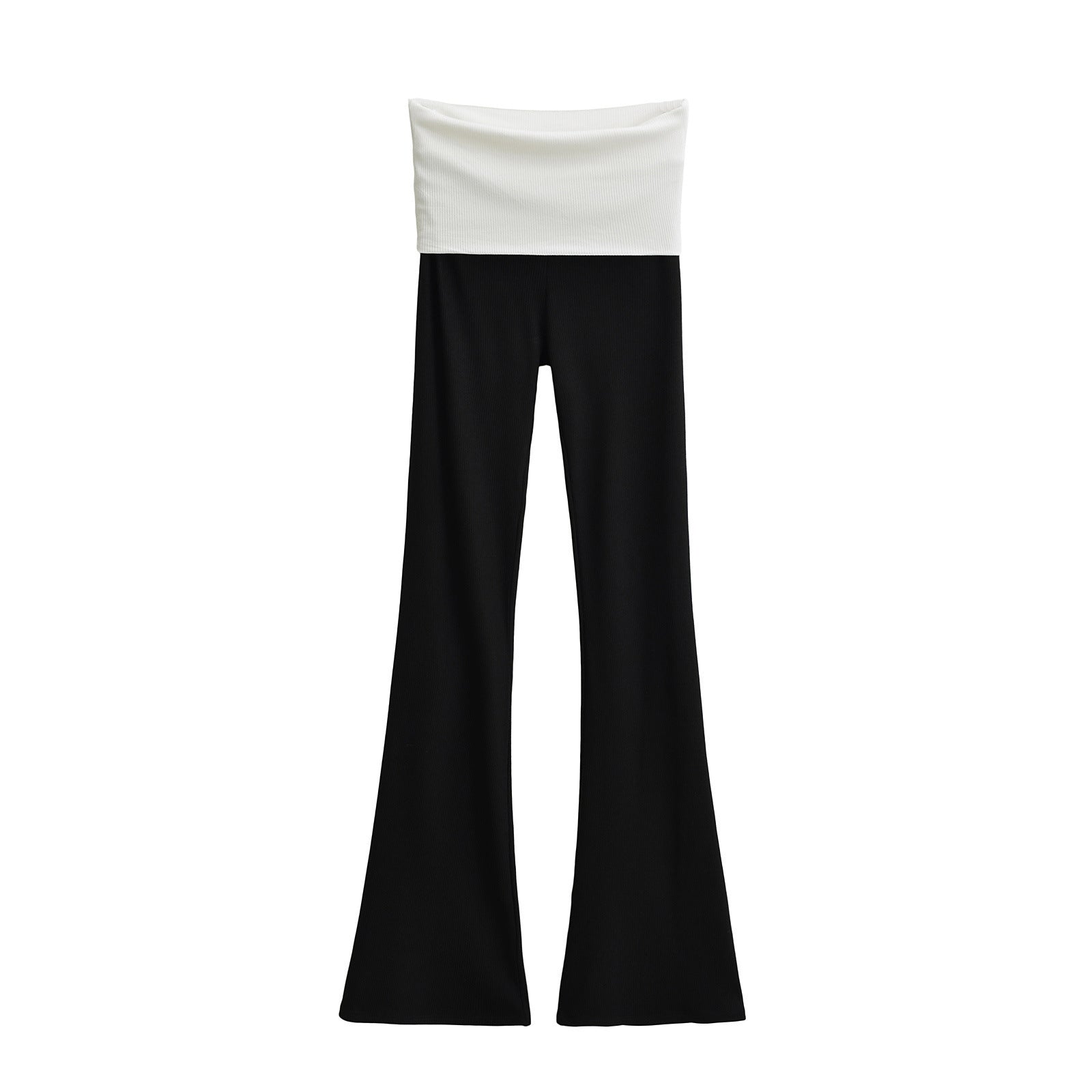 Color blocked waist low waist slightly flared pants for women