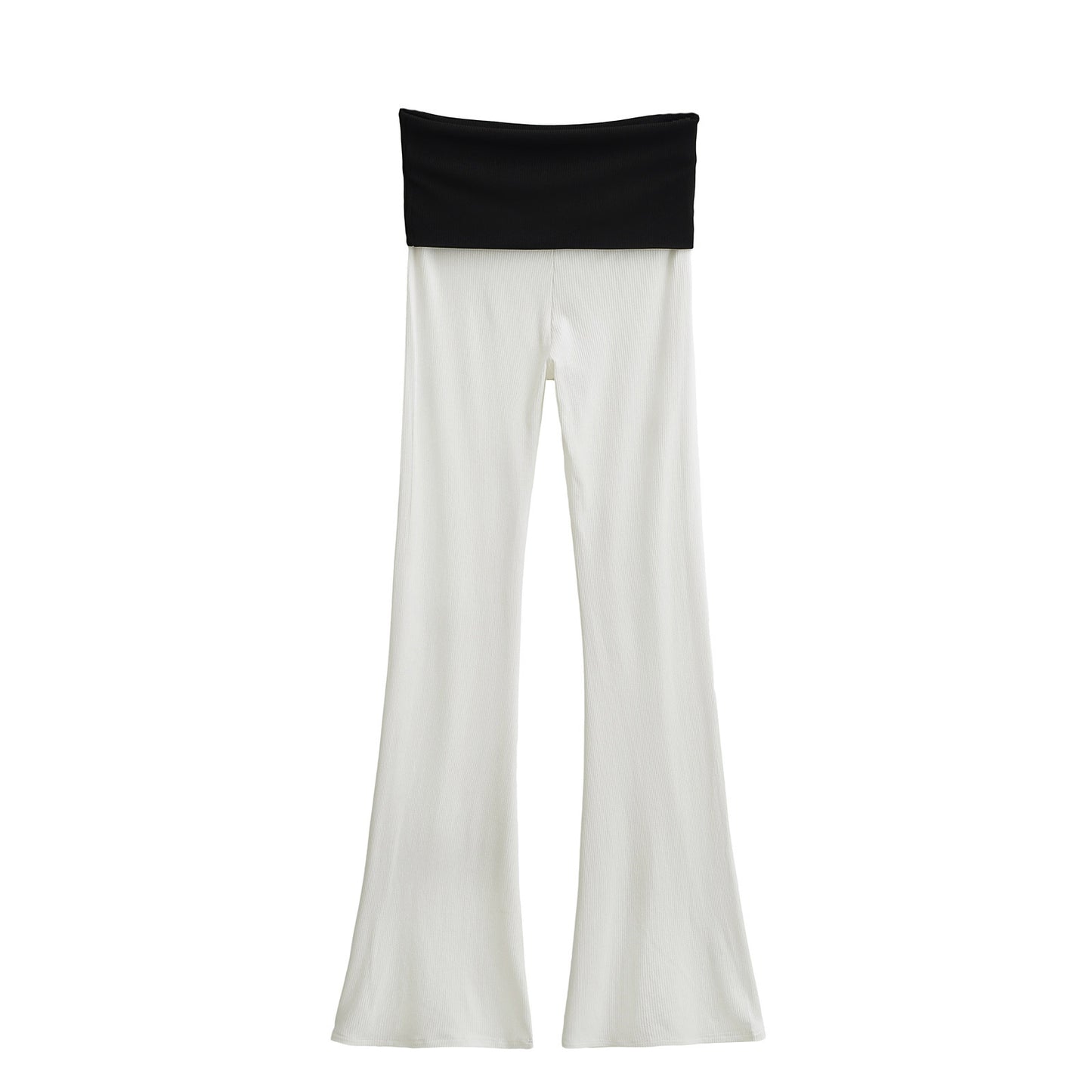 Pantalones acampanados de tiro bajo con bloques de color