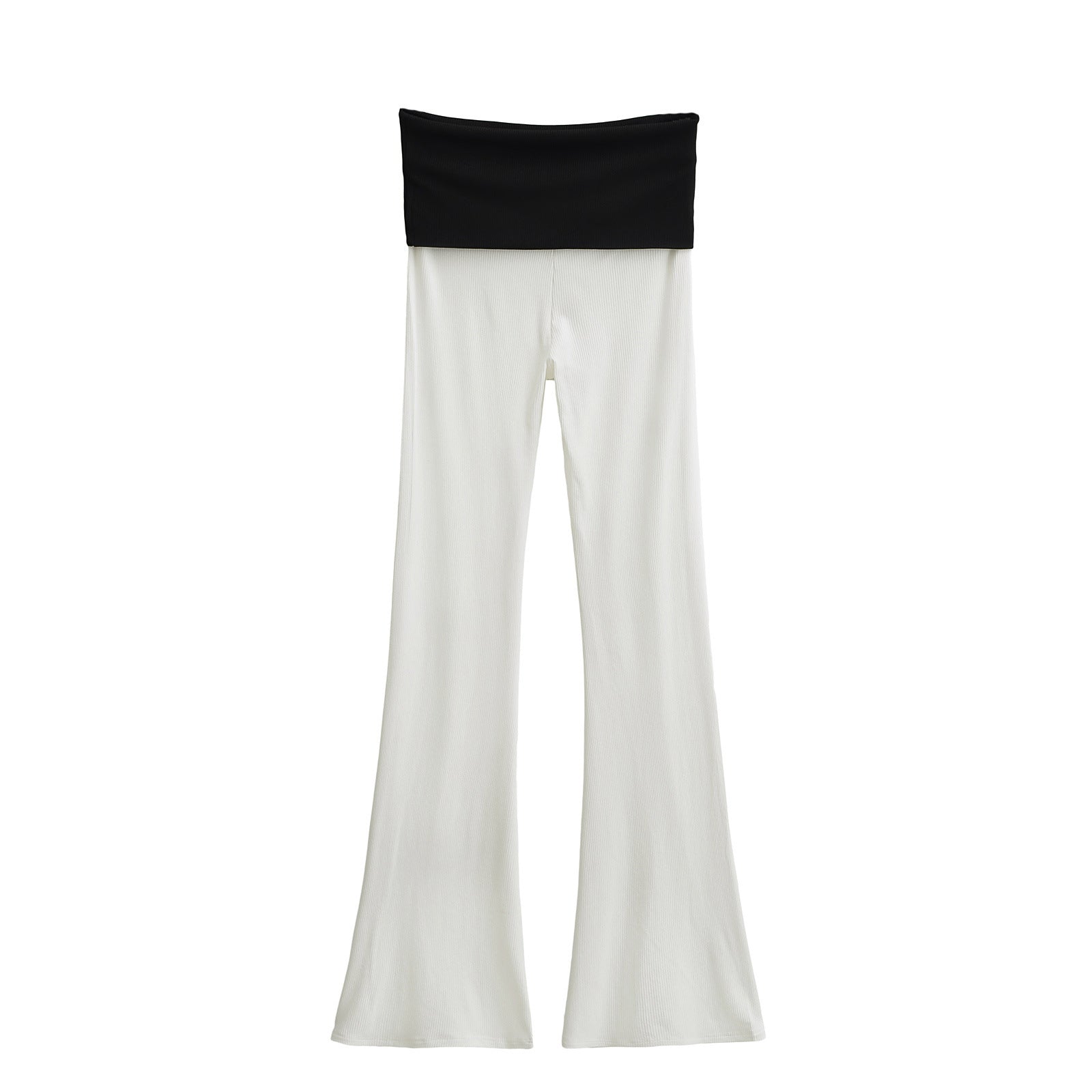 Color blocked waist low waist slightly flared pants for women