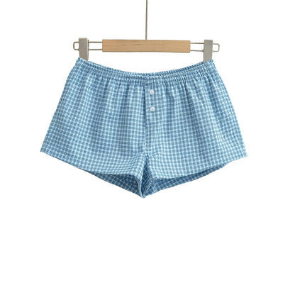Pantalones cortos a cuadros con cintura elástica