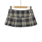 Plaid low waisted pleated skirt