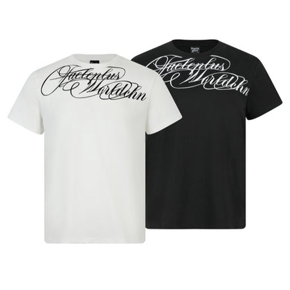 Water grass writing English letter printed short sleeved T-shirt