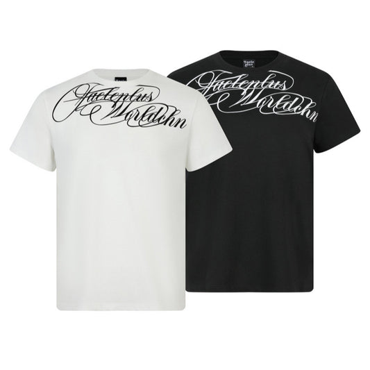 Water grass writing English letter printed short sleeved T-shirt