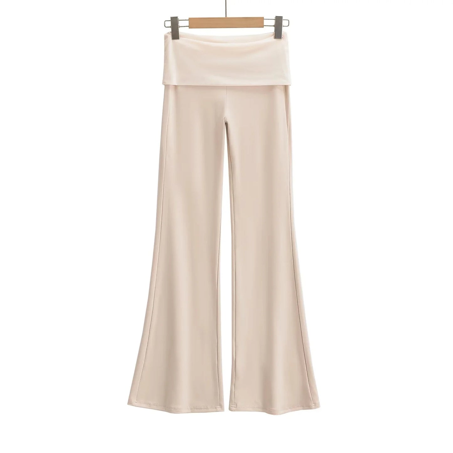 Pantalones de tiro bajo ligeramente acampanados