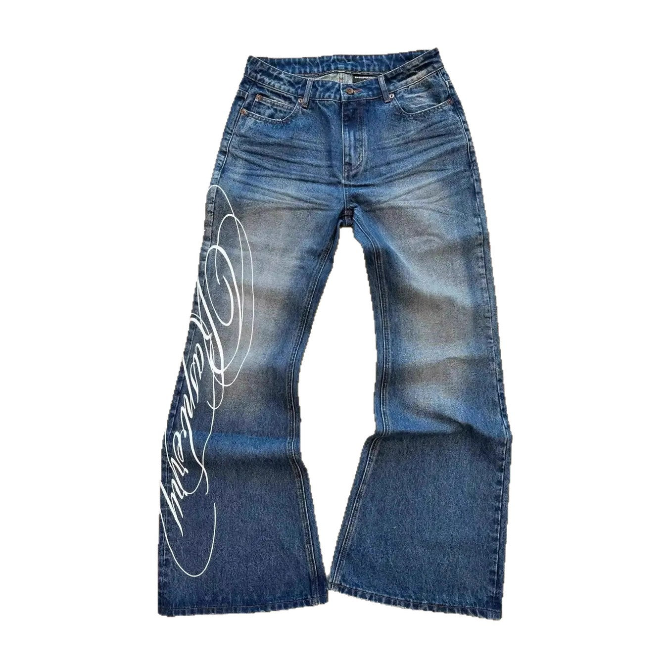 Letter print jeans y2k Harajuku fashion punk street floor pants