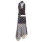 Conjunto de top halter retro de lunares y falda irregular de lunares