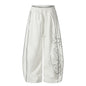 Contrast striped letter embroidery curved knife sweatpants