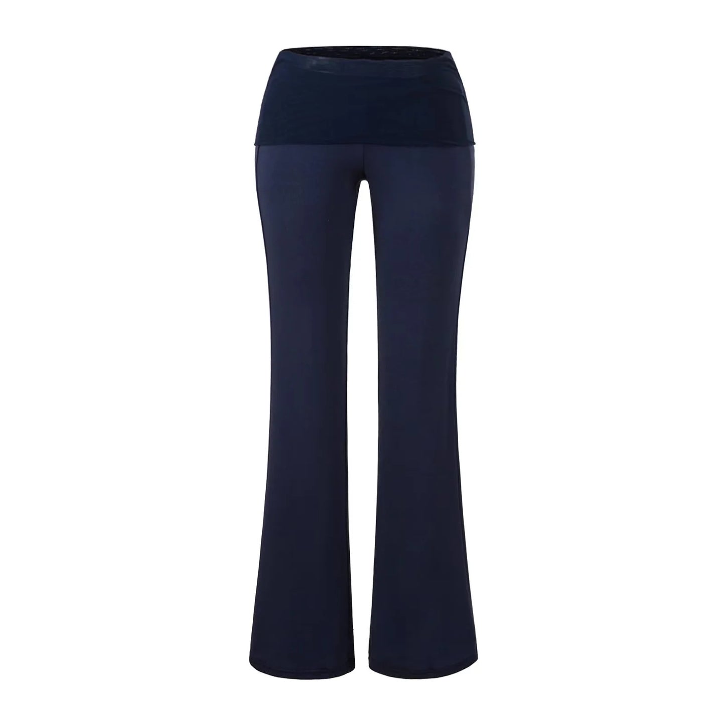 Pantalones de tiro bajo ligeramente acampanados